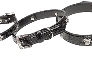 DOG LEATHER COLLAR CENTER DOUBLE