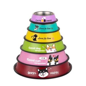 COLOUR STEEL CAT FEEDING BOWL